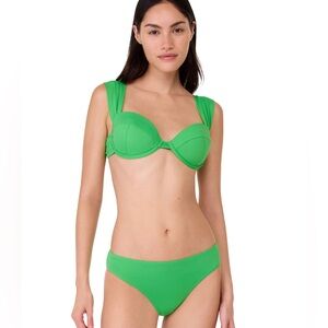 ♠️ Kate Spade Green Shirred Underwire Bikini  Size S  NWT
